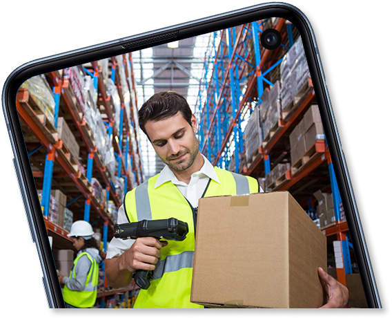 Box scanning showing Technology driven warehouse management